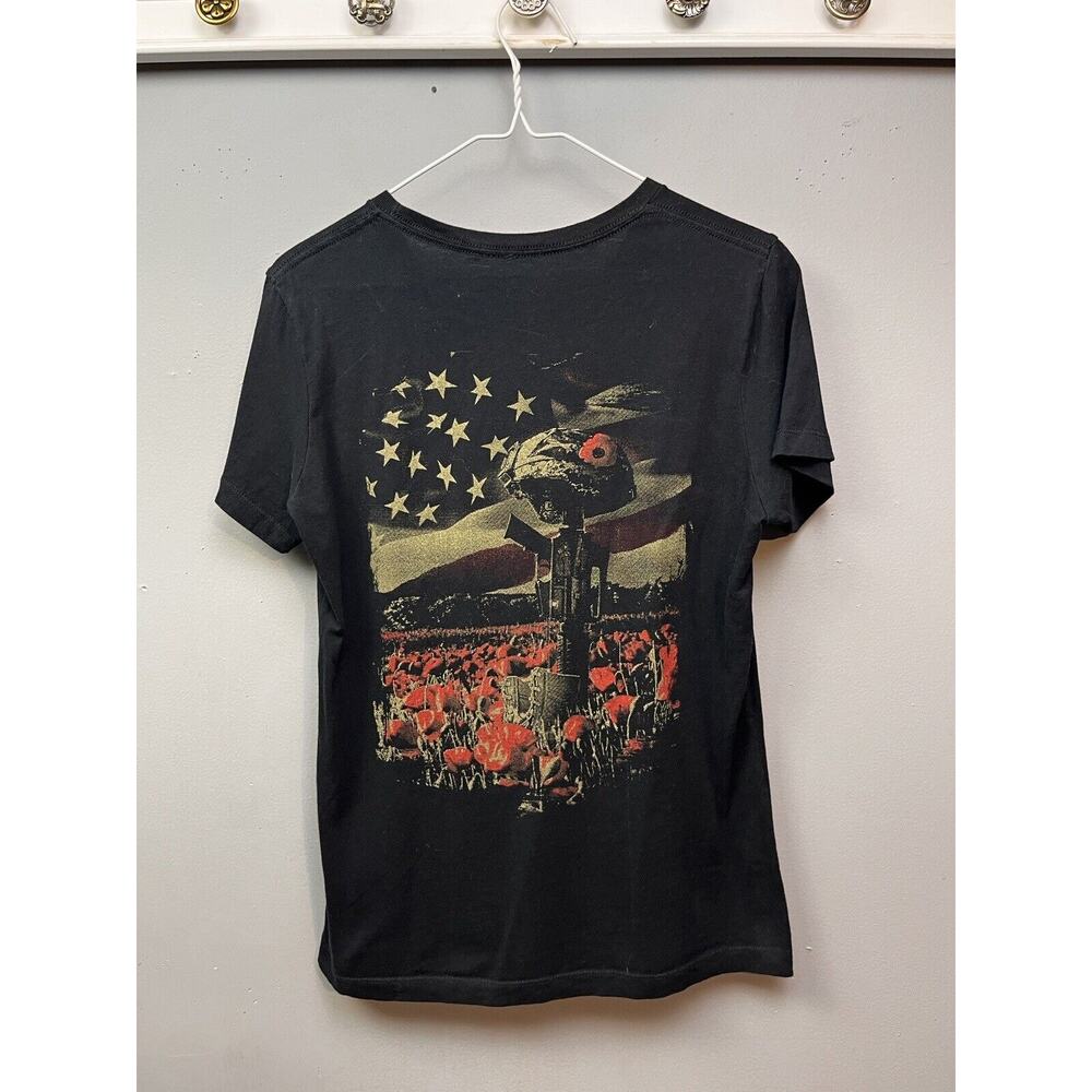 Grunt style T Shirt Womens Small Black Never Forget Graphic Patriotic Veterans